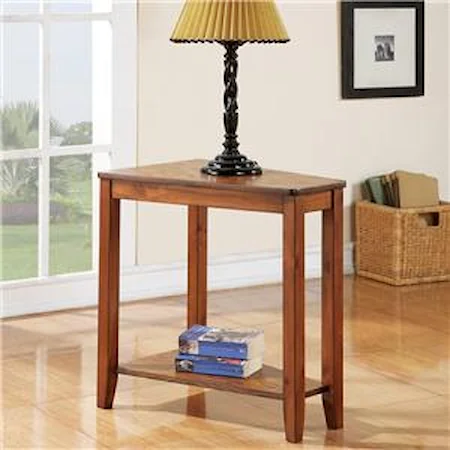 Casual Chairside End Table with Shelf